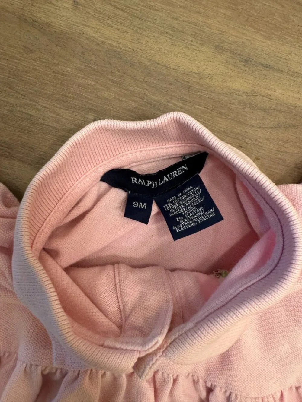 Ralph Lauren Baby Pink Piqué Polo Dress 9M